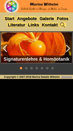 Vorschau der mobilen Webseite www.marina-wilhelm.de, Wilhelm, Marina Natalie