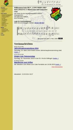 Vorschau der mobilen Webseite www.concordia-willingen.de, MGV Concordia 1881