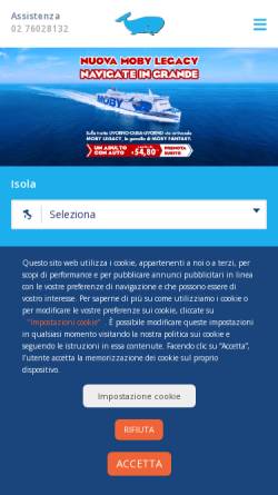 Vorschau der mobilen Webseite www.moby.it, Linea dei Golfi