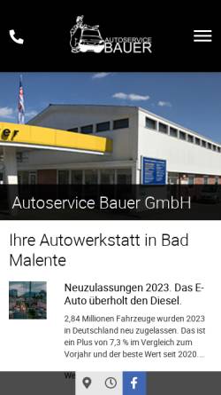 Vorschau der mobilen Webseite auto-service-bauer.de, Autoservice Bauer GmbH