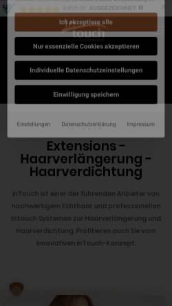 Vorschau der mobilen Webseite intouch-extensions.de, InTouch GmbH