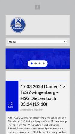 Vorschau der mobilen Webseite www.hsg-dietzenbach.de, HSG Dietzenbach