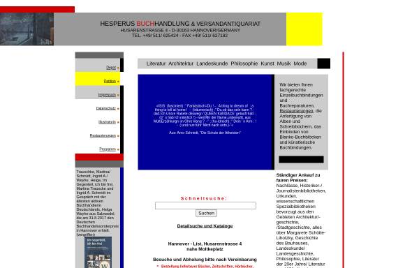 Vorschau von www.hesperus.de, Hesperus Buchhandlung, Versandantiquariat und Verlag Buchgrafik Hannover - Inh. Ingrid A. Schmidt