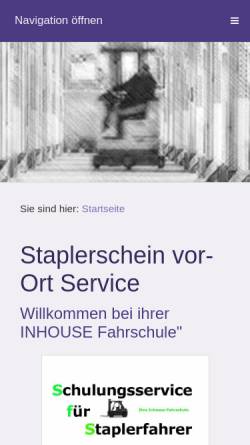 Vorschau der mobilen Webseite www.stapler24.de, Schulungsservice für Staplerfahrer