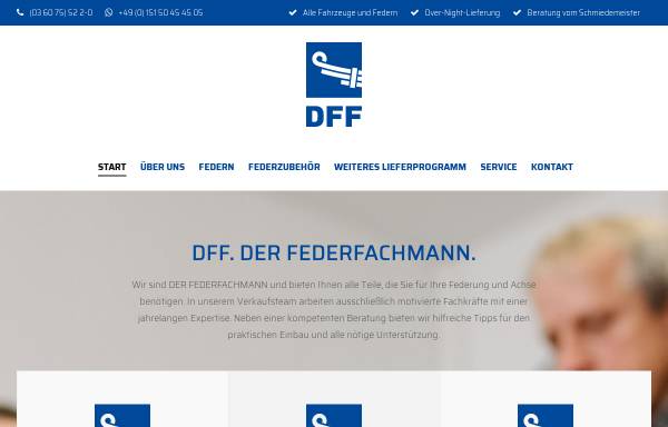 Vorschau von www.dff-autofedern.de, DFF Federn & Fahrzeugteile GmbH