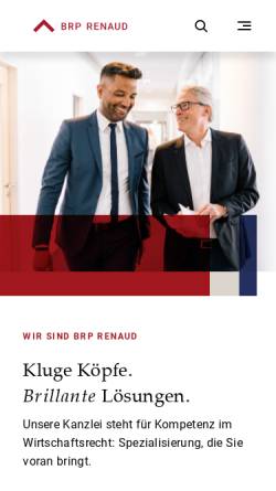 Vorschau der mobilen Webseite www.brp.de, Renaud & Partner, Wirtschaftsrechtskanzlei