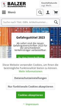 Vorschau der mobilen Webseite www.balzer-online.de, Balzer Bildungskonzepte GmbH