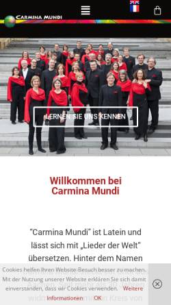 Vorschau der mobilen Webseite www.carmina-mundi.de, Kammerchor Carmina Mundi e.V.