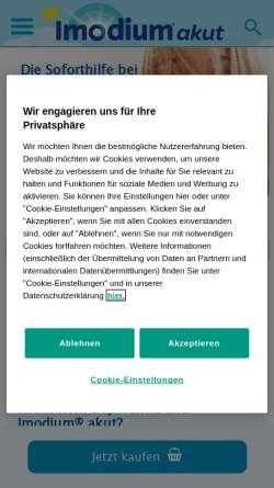 Vorschau der mobilen Webseite www.imodium.de, Durchfall