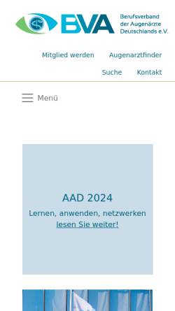 Vorschau der mobilen Webseite cms.augeninfo.de, Berufsverband der Augenärzte