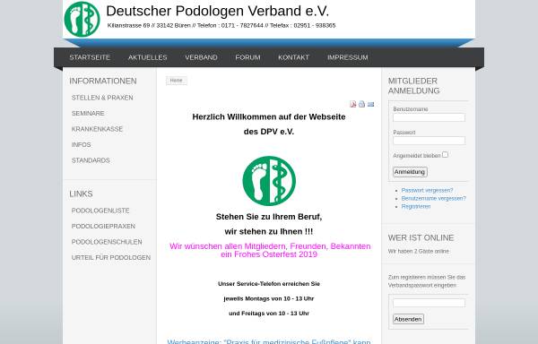 Vorschau von www.deutscherpodologenverband.de, Verband Deutscher Podologen e.V.