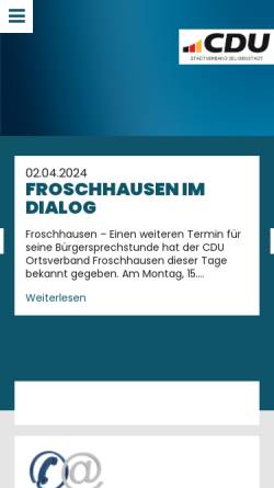 Vorschau der mobilen Webseite cdu-froschhausen.de, CDU Froschhausen