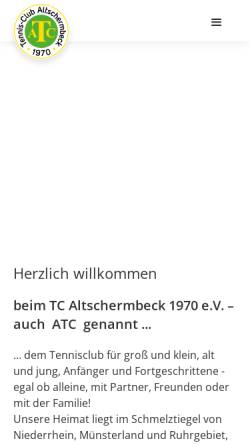 Vorschau der mobilen Webseite www.tc-altschermbeck.de, TC Altschermbeck 1970 e.V. (ATC)