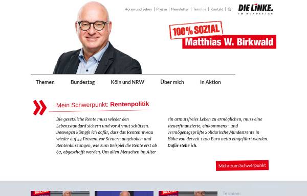 Vorschau von www.matthias-w-birkwald.de, Birkwald, Matthias W. (MdB)
