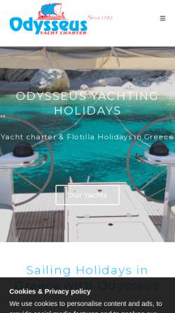 Vorschau der mobilen Webseite odysseus.gr, Odysseus Yachting Holidays
