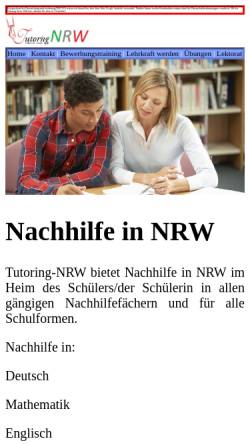 Vorschau der mobilen Webseite www.tutoring-nrw.de, Tutoring-NRW