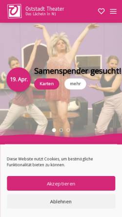Vorschau der mobilen Webseite www.oststadt-theater.de, Oststadt-Theater