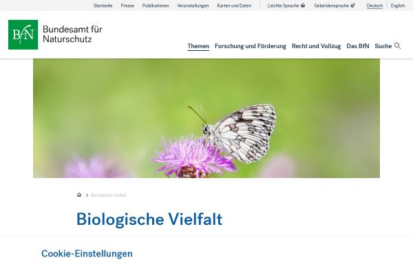Vorschau von www.biologischevielfalt.de, Biodiversität - schützen.nutzen.leben