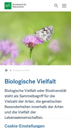 Vorschau der mobilen Webseite www.biologischevielfalt.de, Biodiversität - schützen.nutzen.leben