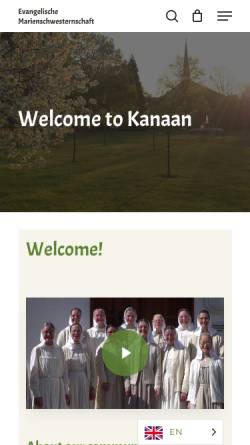Vorschau der mobilen Webseite www.kanaan.org, Evangelische Marienschwesternschaft e.V.