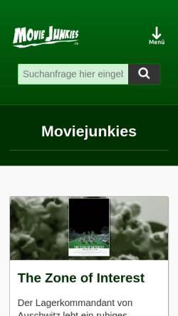 Vorschau der mobilen Webseite www.moviejunkies.de, Moviejunkies.de