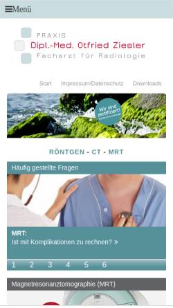 Vorschau der mobilen Webseite www.radiologie-ziesler.de, Radiologie Ziesler