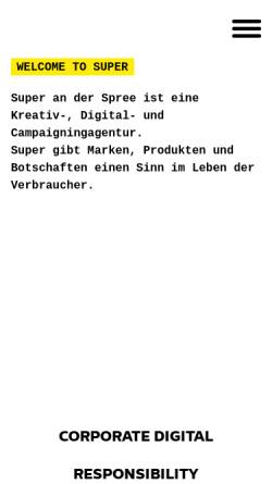 Vorschau der mobilen Webseite www.s-u-p-e-r.de, Super an der Spree GmbH