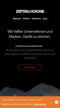 Vorschau der mobilen Webseite zepterundkrone.de, Zepter und Krone GmbH