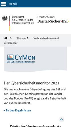 Vorschau der mobilen Webseite www.buerger-cert.de, Projekts des Bundesamtes für Sicherheit in der Informationstechnik (BSI)