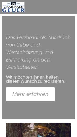Vorschau der mobilen Webseite www.grabmale-geuer.de, Michael Geuer Grabmale
