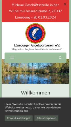 Vorschau der mobilen Webseite www.lueneburger-angelsportverein.de, Lüneburger Angelsportvereins e.V.