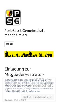 Vorschau der mobilen Webseite www.psgmannheim.de, Karate bei der PSG Mannheim