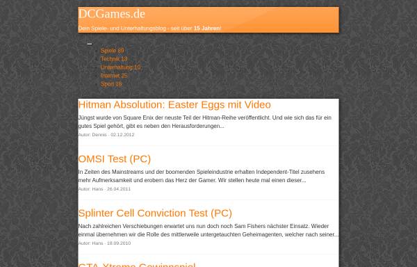 Vorschau von dcgames.de, DCGames.de