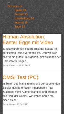 Vorschau der mobilen Webseite dcgames.de, DCGames.de