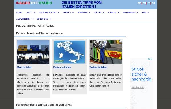 Vorschau von www.insidertipps-italien.com, Insidertipps Italien
