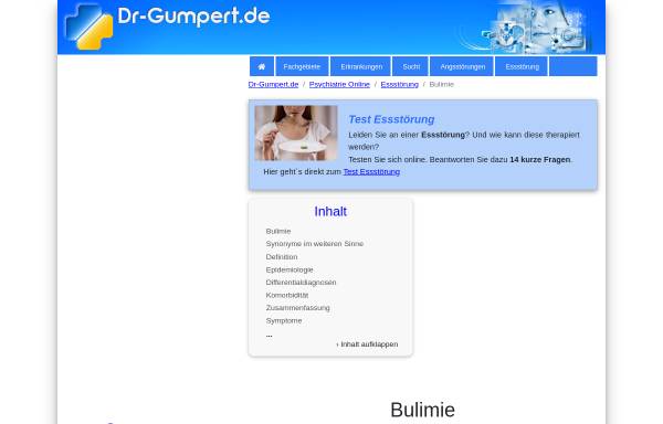 Vorschau von www.dr-gumpert.de, Dr. Gumpert: Bulimie