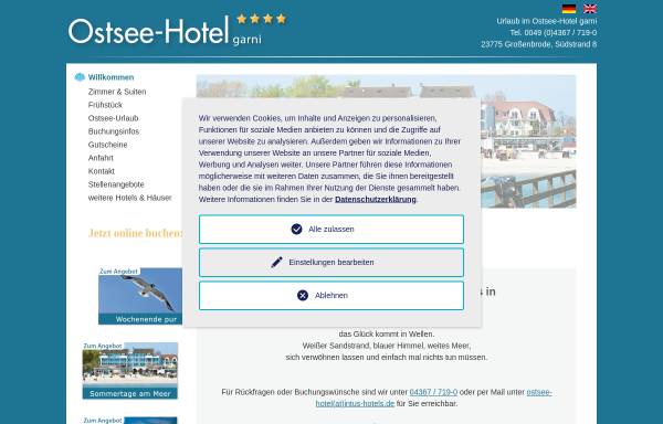 Vorschau von www.ostsee-hotel-grossenbrode.de, Ostsee-Hotel Großenbrode