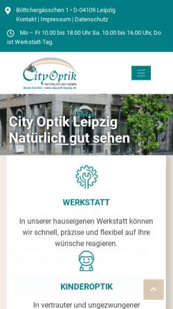 Vorschau der mobilen Webseite www.cityoptik-leipzig.de, Beate Schmidt, Augenoptikermeisterin - City Optik