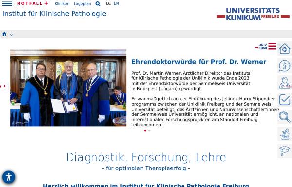 Vorschau von www.uniklinik-freiburg.de, Gemeinschaftspraxis für Pathologie, Freiburg