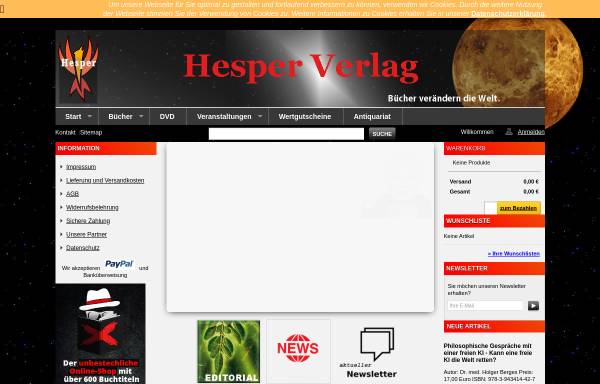 Vorschau von www.hesper-verlag.de, Hesper-Verlag Saarbrücken