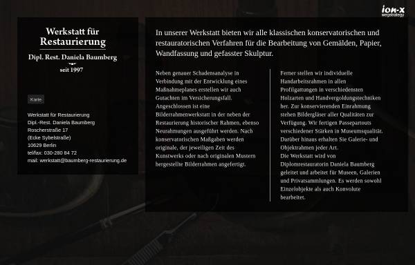 Vorschau von www.baumberg-restaurierung.de, Diplomrestauratorin Daniela Baumberg