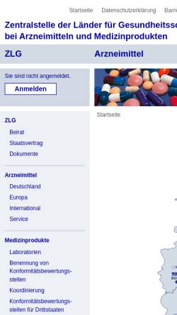 Vorschau der mobilen Webseite www.zlg.de, Zentralstelle der Länder für Gesundheitsschutz bei Arzneimitteln und Medizinprodukten (ZLG)