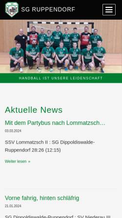 Vorschau der mobilen Webseite www.handball-ruppendorf.de, Handball Ruppendorf