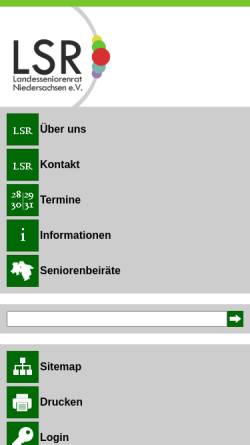 Vorschau der mobilen Webseite www.landesseniorenrat.de, Landesseniorenrat Niedersachsen e.V.