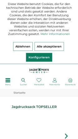Vorschau der mobilen Webseite www.jagdexperte.com, Jagdexperte Amler e.K.