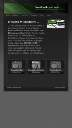 Vorschau der mobilen Webseite www.bonsaizone.de, Bonsaihändler, Bonsai-Arbeitskreise, BONSAI ART Gesamtverzeichnis