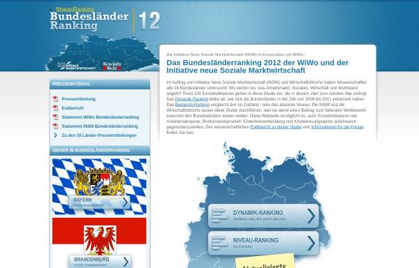 Vorschau von www.bundeslaenderranking.de, Bundesländer-Ranking