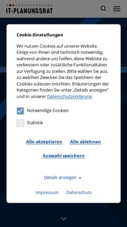 Vorschau der mobilen Webseite www.it-planungsrat.de, IT-Planungsrat