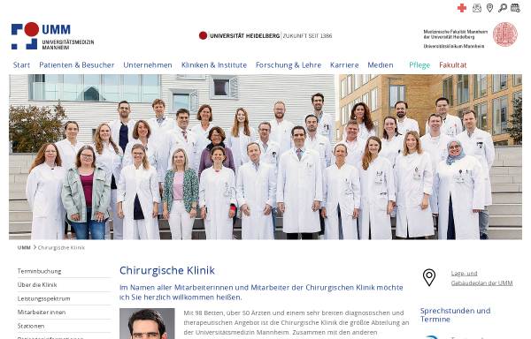 Vorschau von www.umm.de, Universitäts HNO - Klinik Mannheim