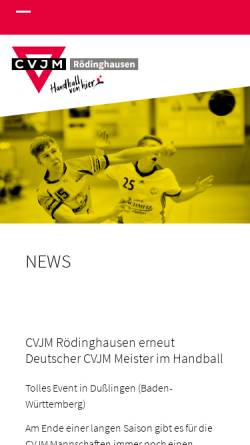 Vorschau der mobilen Webseite www.cvjm-roedinghausen-sport.de, CVJM-Handball Rödinghausen